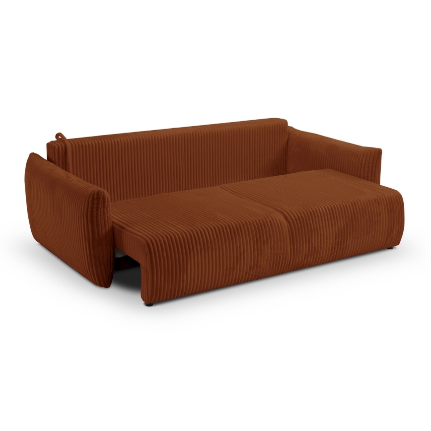 Folding two-seater sofa FRIDA brown