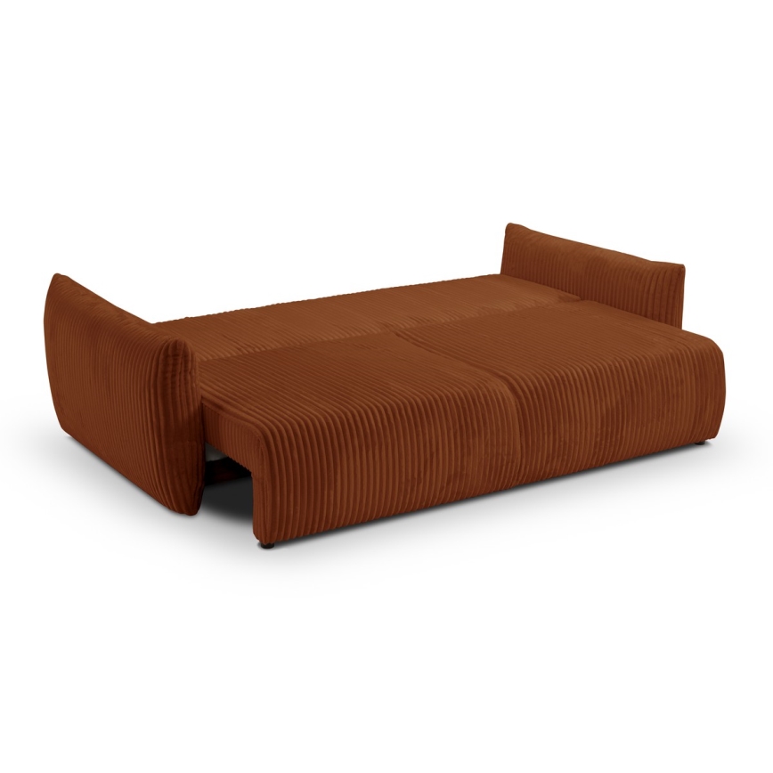 Folding two-seater sofa FRIDA brown