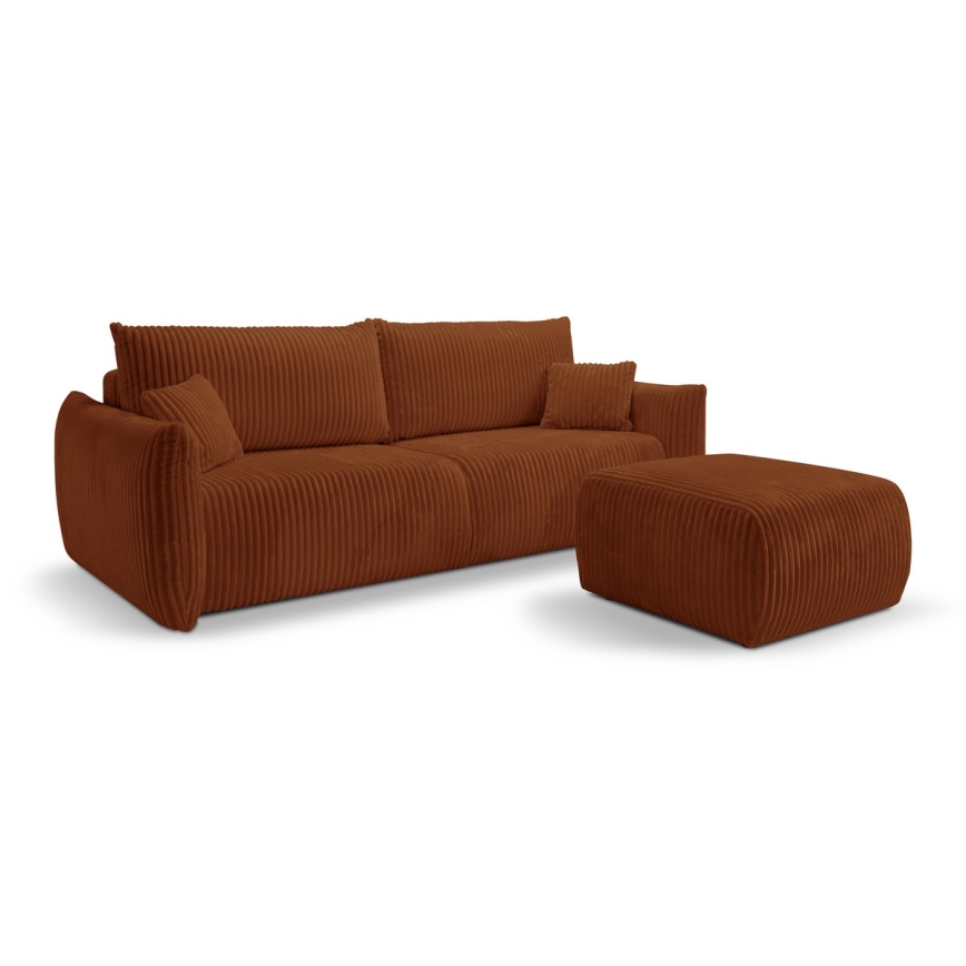 Folding two-seater sofa FRIDA brown