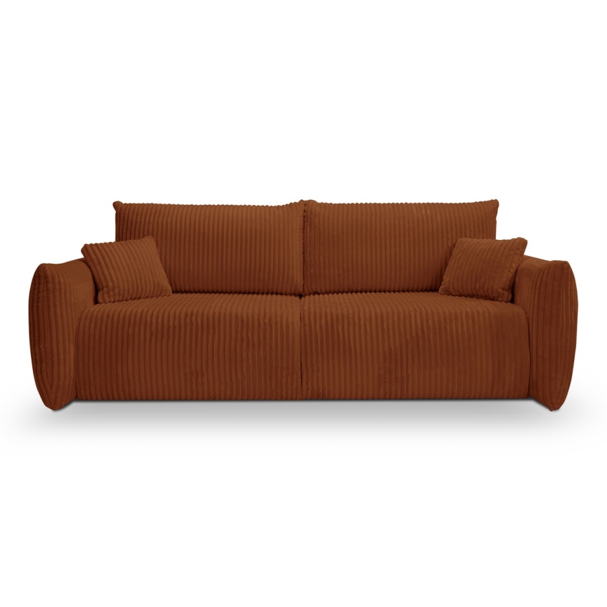 Folding two-seater sofa FRIDA brown