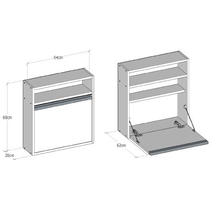 Folding work table OPTIMUM 60x64 cm white