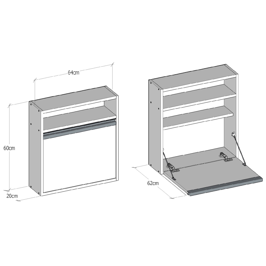 Folding work table OPTIMUM 60x64 cm white