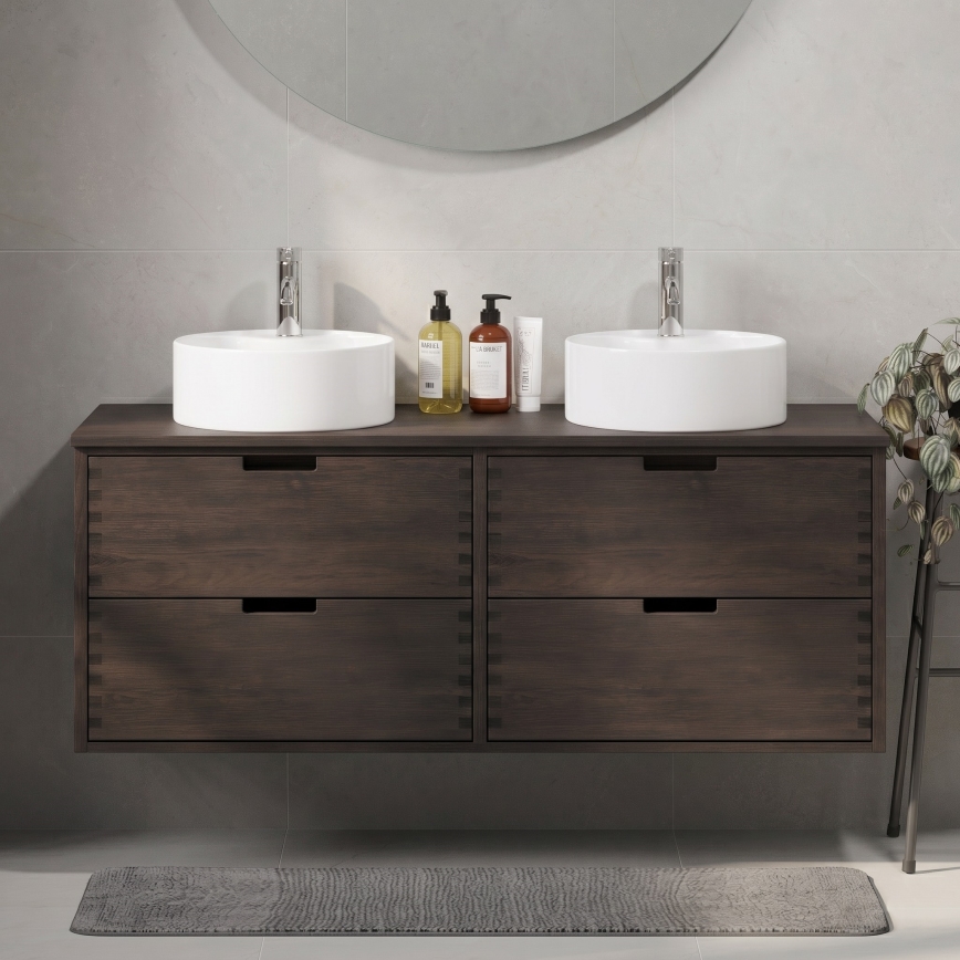 FOREST 120 cm vanity top, brown/oak