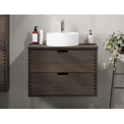 FOREST 80 cm Vanity Top for Sink, Brown/Oak