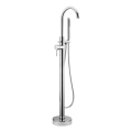 Freestanding bath set with mixer tap, 116 cm, polished chrome