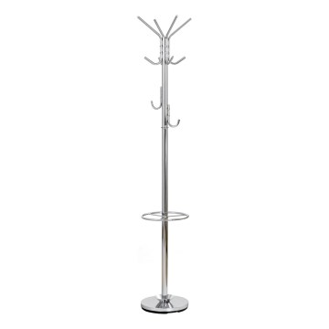 Freestanding coat rack 30x181 cm polished chrome