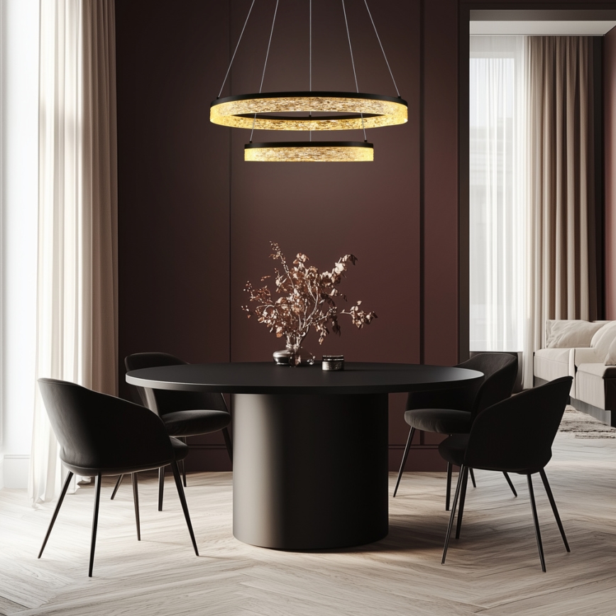 FROZI LED Cable Pendant Light, 38W, 230V, Ø 60 cm, Black