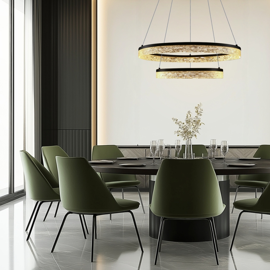 FROZI LED Cable Pendant Light, 38W, 230V, Ø 60 cm, Black