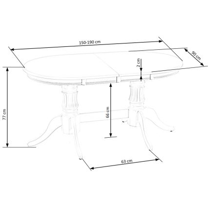 FUERTE Extendable Dining Table 150/190x90 cm White