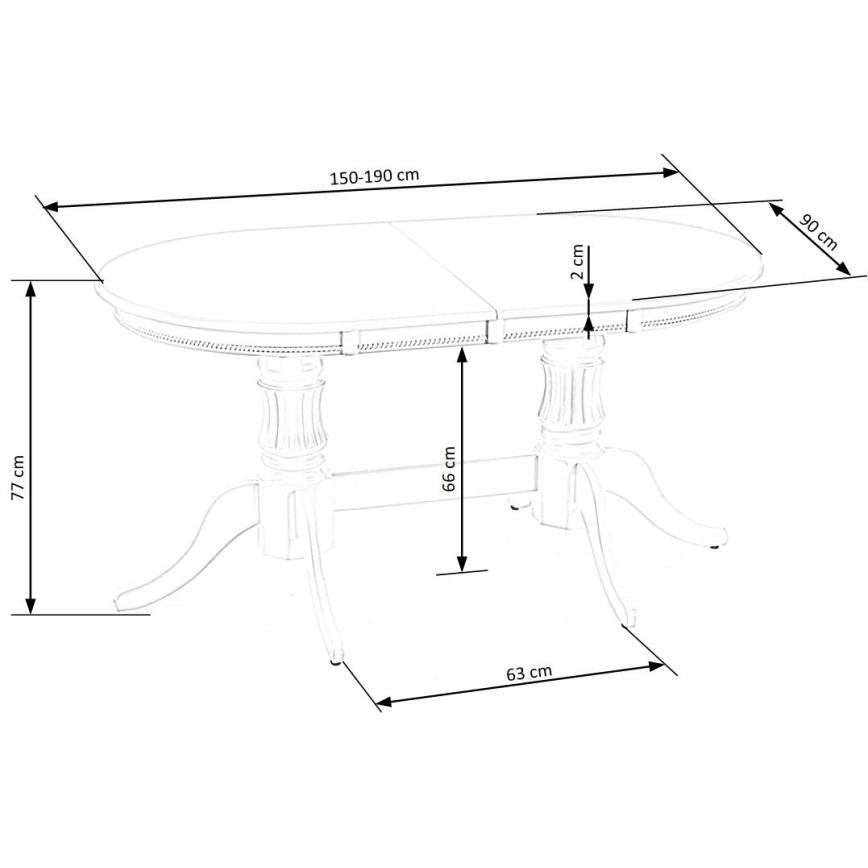 FUERTE Extendable Dining Table 150/190x90 cm White