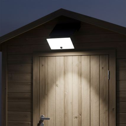 FUJI LED Floodlight with Sensor and Solar Panel, 8W, 3.7V, 2000 mAh, IP44