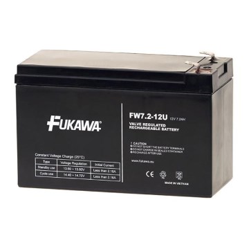 FUKAWA FW 7.2-12 F1U - Lead-acid battery 12V/7.2Ah/faston 4.7  mm