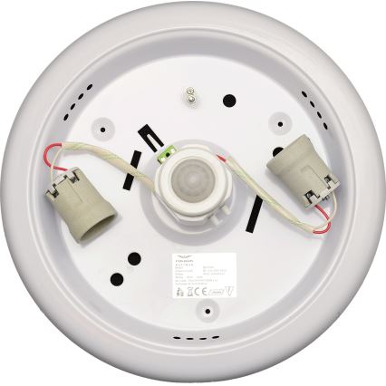 Fulgur s-22941 - DARINA ceiling light with motion and dusk sensor 2xE27/40W/230V, Ø 30 cm, white
