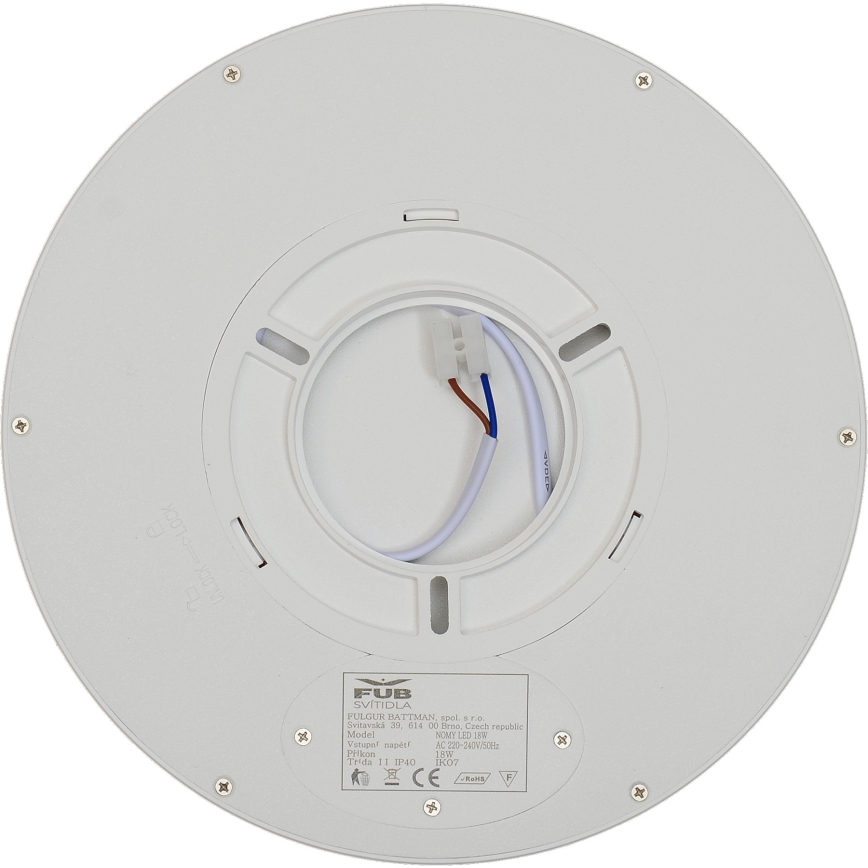 Fulgur s-42584 - LED Ceiling light with motion sensor NOMY-S LED/18W/230V 3000/4000/6000K IP40 d. 23 cm white