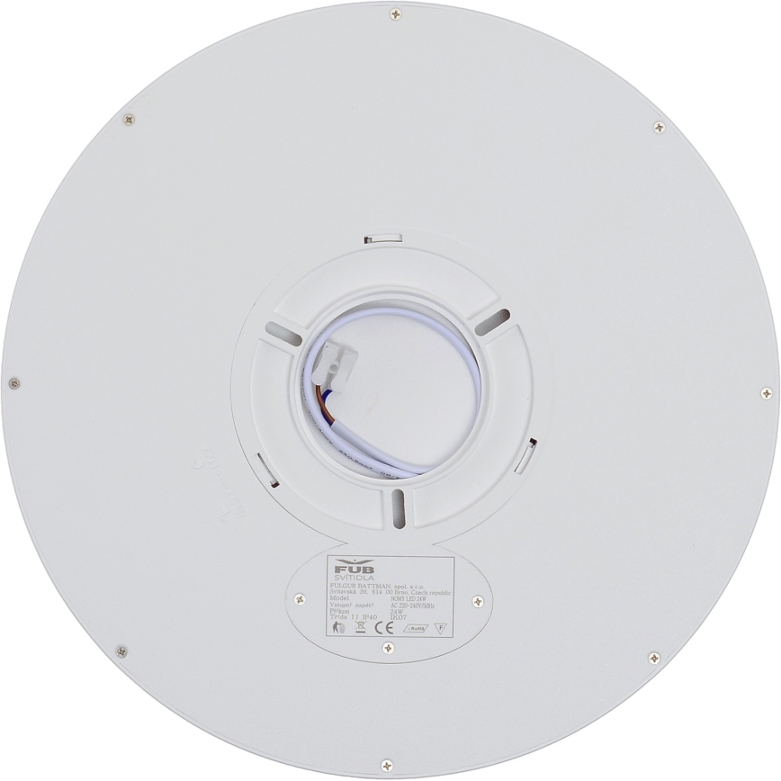 Fulgur s-42586 - LED Ceiling light with motion sensor NOMY-S LED24W/230V 3000/4000/6000K IP40 d. 30 cm white