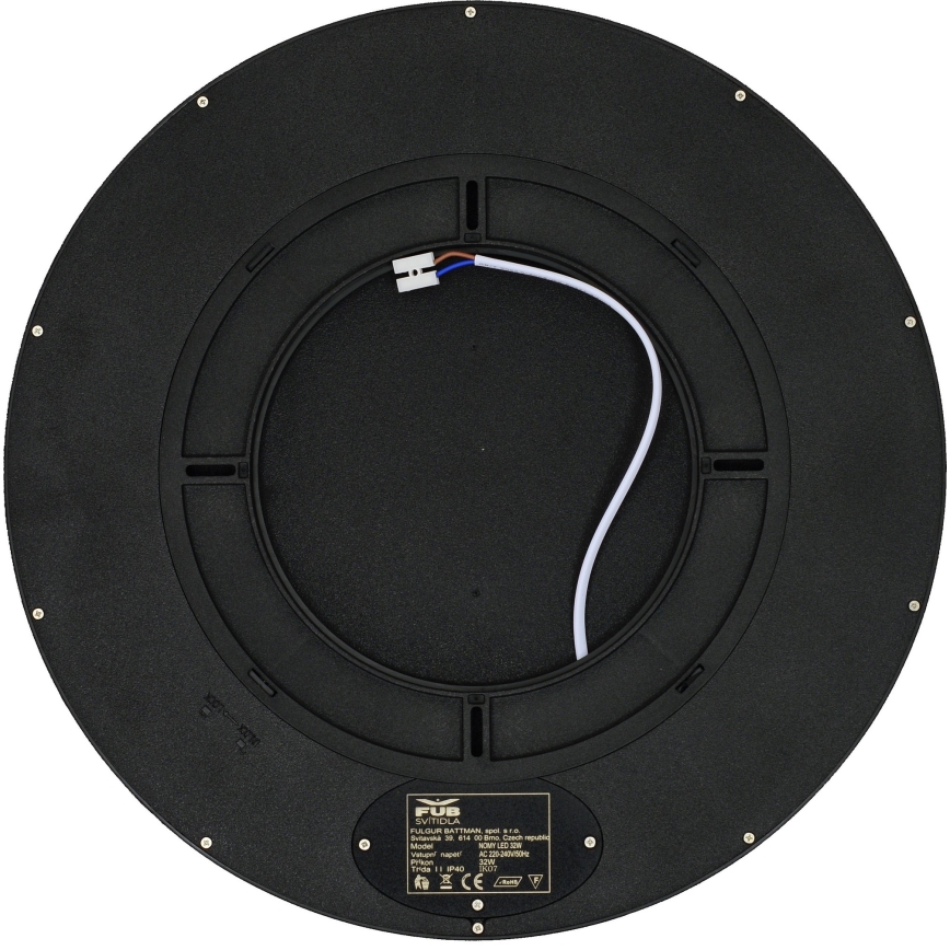 Fulgur s-42589 - LED Ceiling light with motion sensor NOMY-S LED/32W/230V 3000/4000/6000K IP40 d. 40 cm black