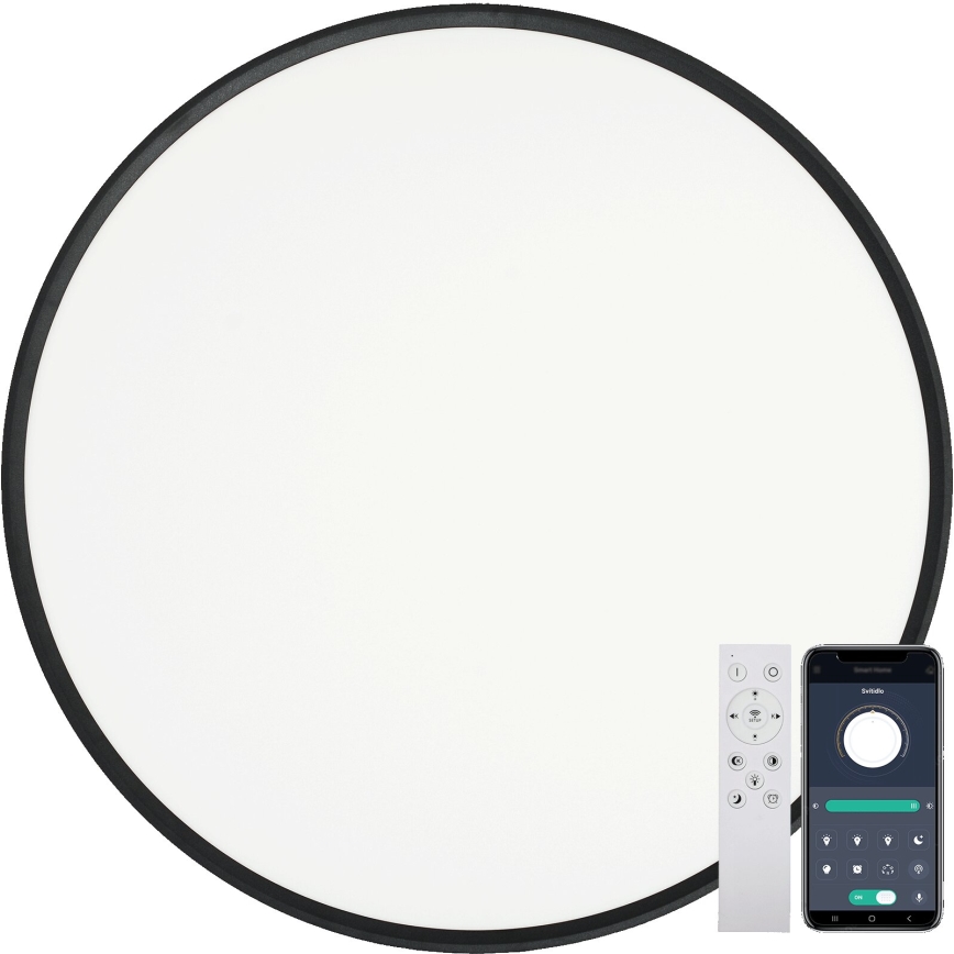 Fulgur s-43042 - NOMY-RC Dimmable LED Ceiling Light LED/50W/230V 3000/4000/6500K Ø 60 cm IP40 Black + Remote Control
