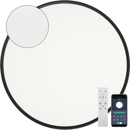 Fulgur s-43059 - NOMY LED dimmable ceiling light, 50W/230V, 3000-6500K, Ø 60 cm, UGR19, IP40, Wi-Fi, black + remote control