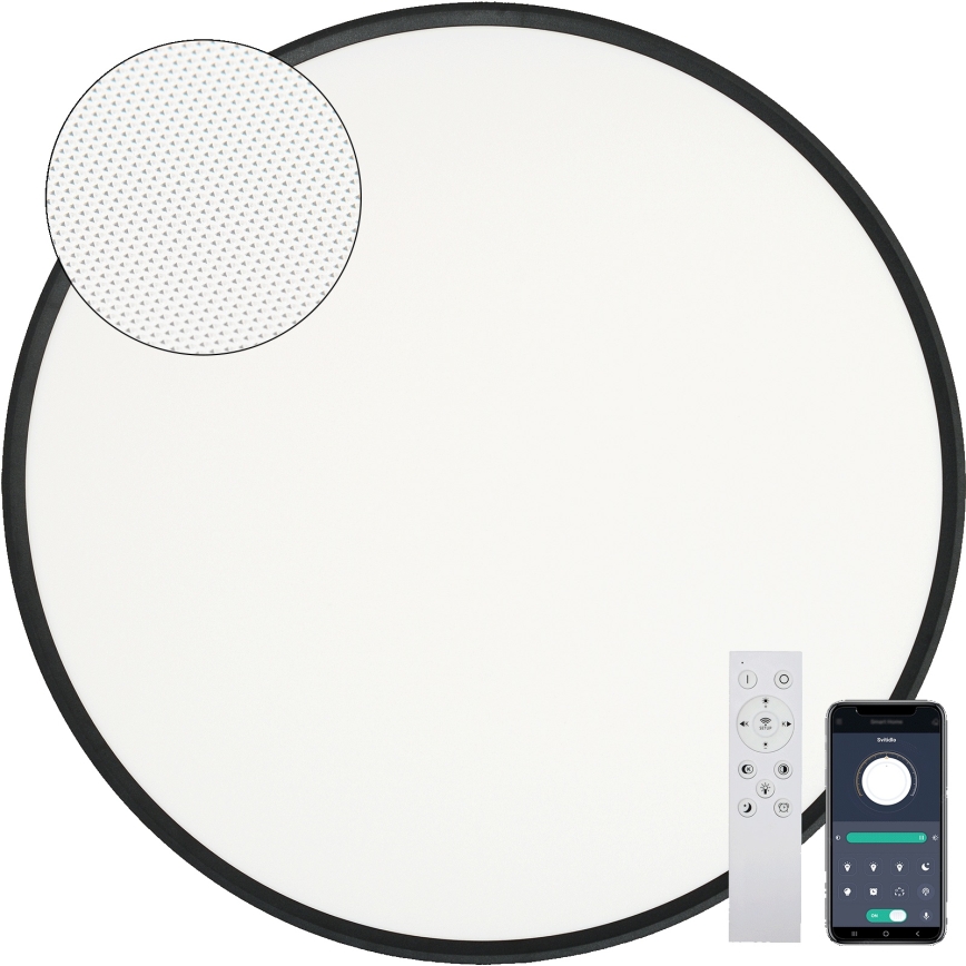 Fulgur s-43059 - NOMY LED dimmable ceiling light, 50W/230V, 3000-6500K, Ø 60 cm, UGR19, IP40, Wi-Fi, black + remote control