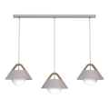 FUNDA cable-hung chandelier 3xE27/15W/230V, cream