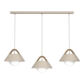 FUNDA cable-hung pendant light 3xE27/15W/230V beige