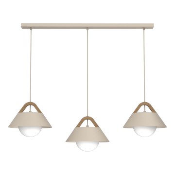 FUNDA cable-hung pendant light 3xE27/15W/230V beige