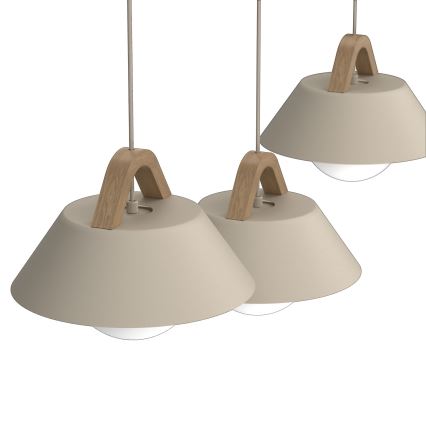 FUNDA cable-hung pendant light 3xE27/15W/230V beige