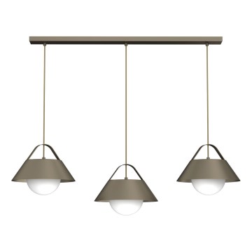 FUNDA cable-hung pendant light 3xE27/15W/230V, bronze finish