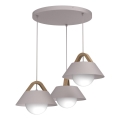 FUNDA Cable-hung Pendant Light 3xE27/15W/230V Cream