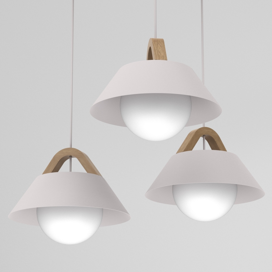 FUNDA Cable-hung Pendant Light 3xE27/15W/230V Cream