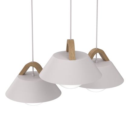 FUNDA Cable-hung Pendant Light 3xE27/15W/230V Cream