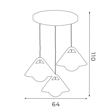 FUNDA Cable-hung Pendant Light 3xE27/15W/230V Cream