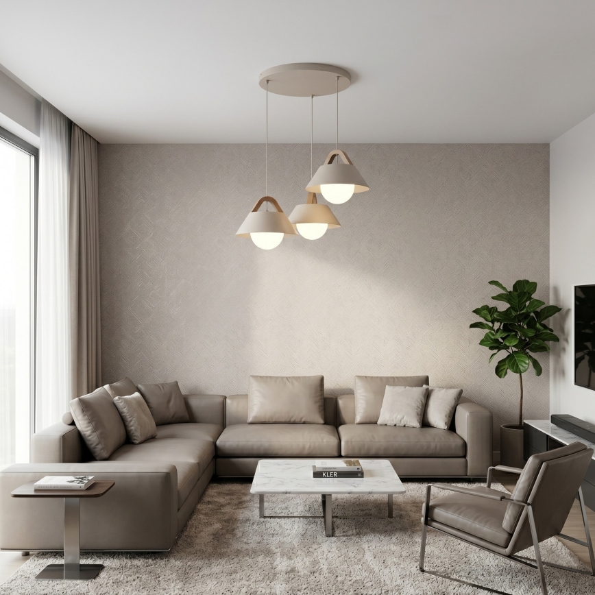 FUNDA Cable Pendant Light 3xE27/15W/230V Beige