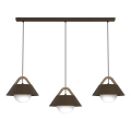 FUNDA cable-suspended pendant light 3xE27/15W/230V brown