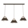FUNDA cable-suspended pendant light 3xE27/15W/230V brown