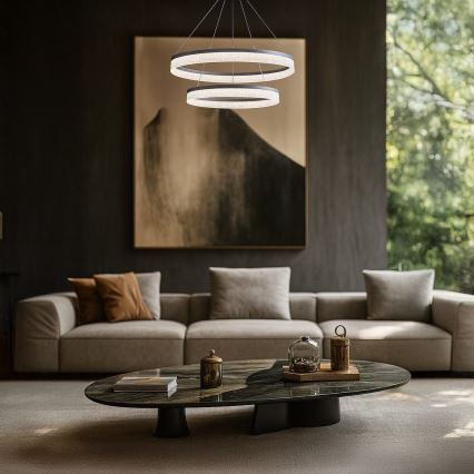 GALA LED cable pendant, 54W/230V, Ø 60 cm, silver