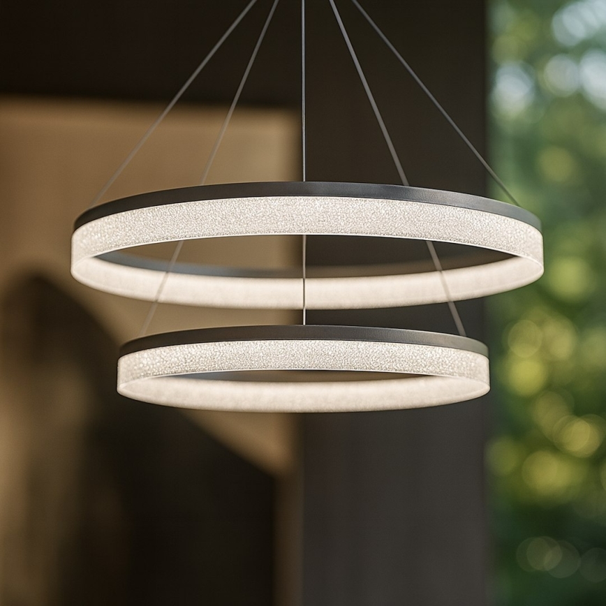 GALA LED cable pendant, 54W/230V, Ø 60 cm, silver