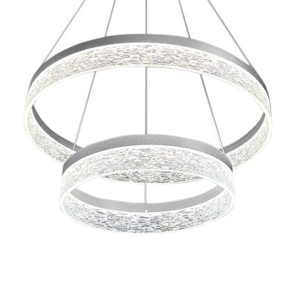 GALA LED cable pendant, 54W/230V, Ø 60 cm, silver