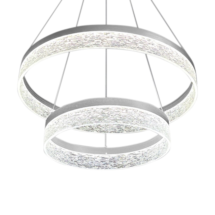 GALA LED cable pendant, 54W/230V, Ø 60 cm, silver