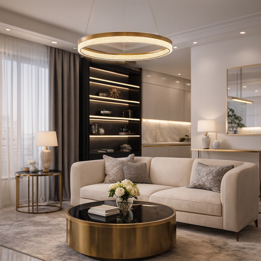 GALA LED Cable Pendant Light, 25 W, 230 V, Ø 50 cm, Gold