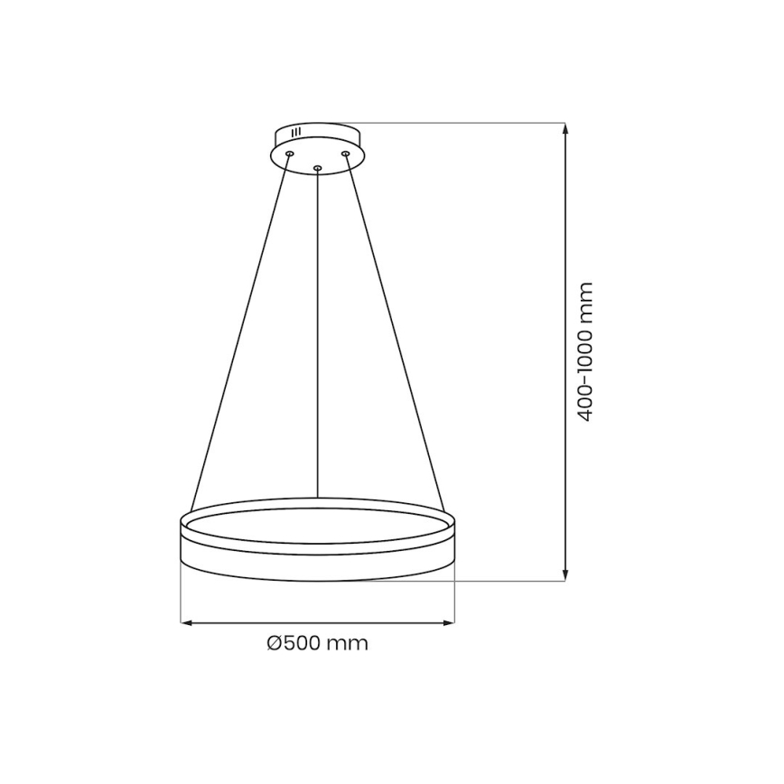 GALA LED Cable Pendant Light, 25 W, 230 V, Ø 50 cm, Gold