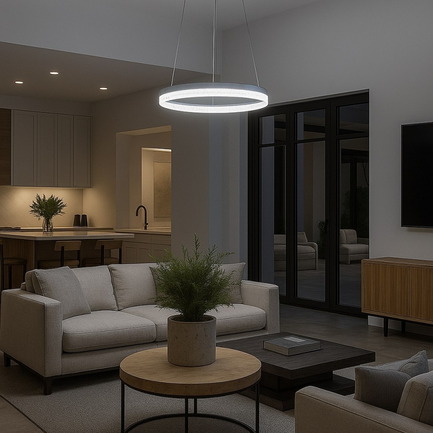 GALA LED cable pendant light LED/25W/230V Ø 50 cm Silver