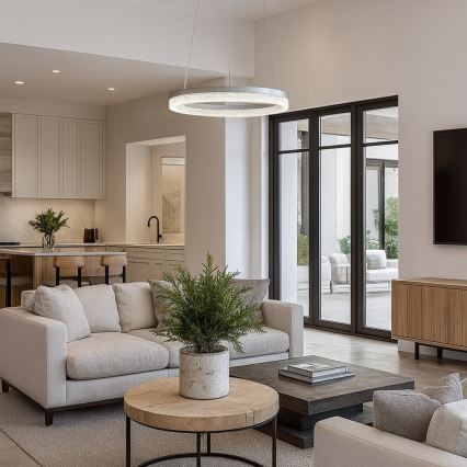 GALA LED cable pendant light LED/25W/230V Ø 50 cm Silver