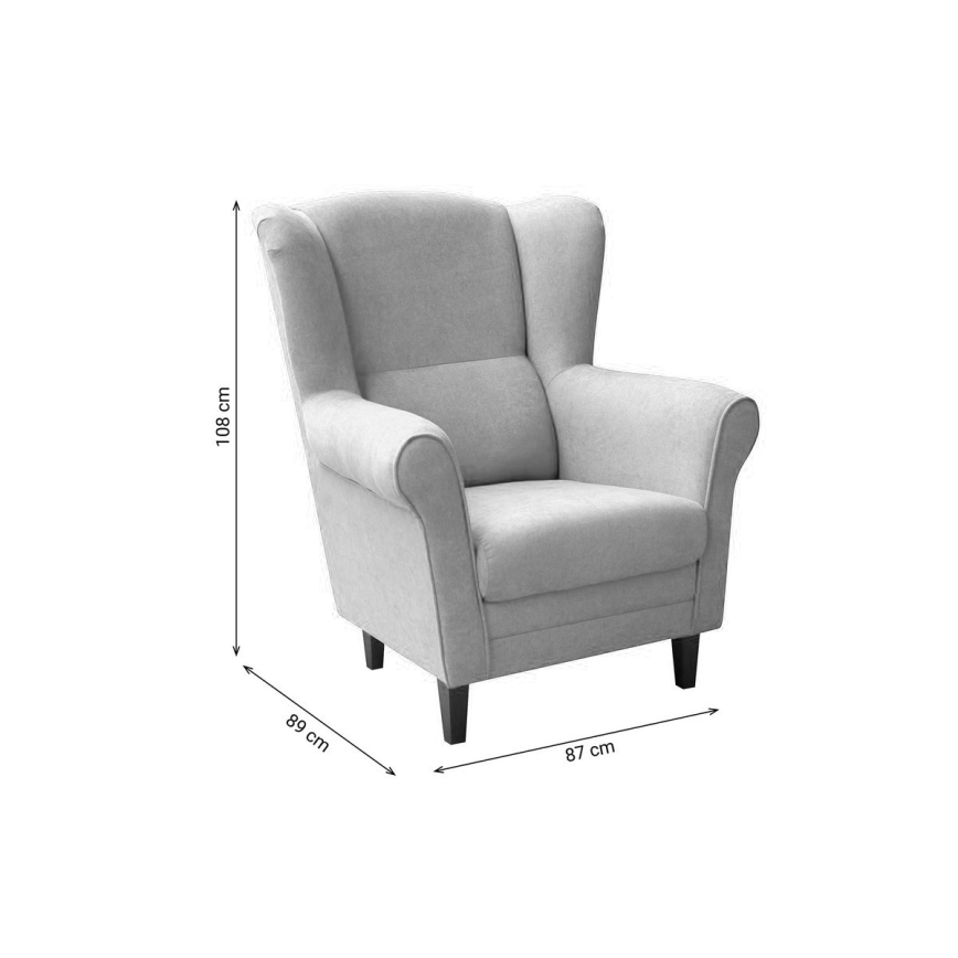 GALA Wingback Armchair, Gray