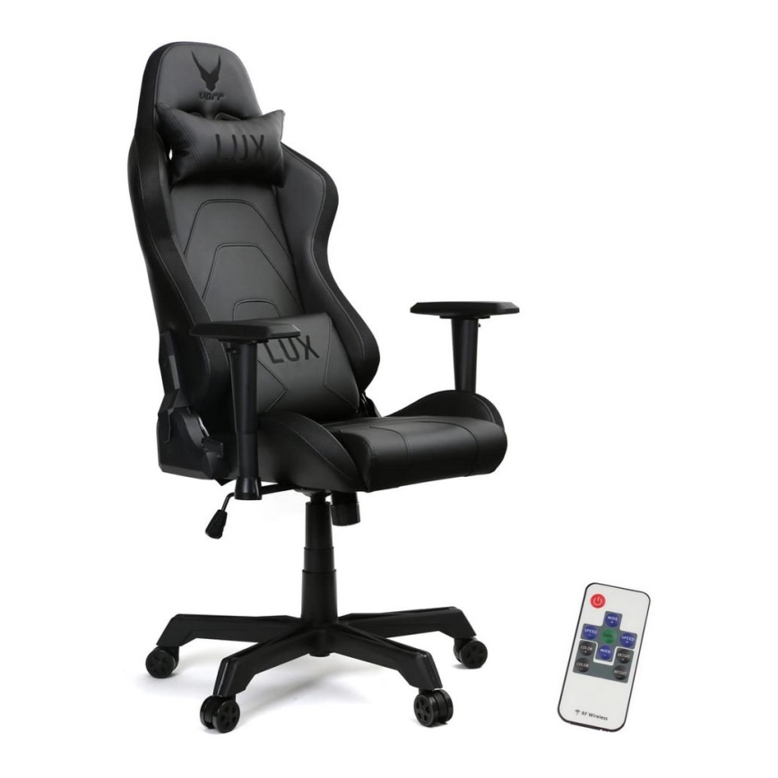 Gaming chair VARR Lux with LED RGB backlight + remote control black