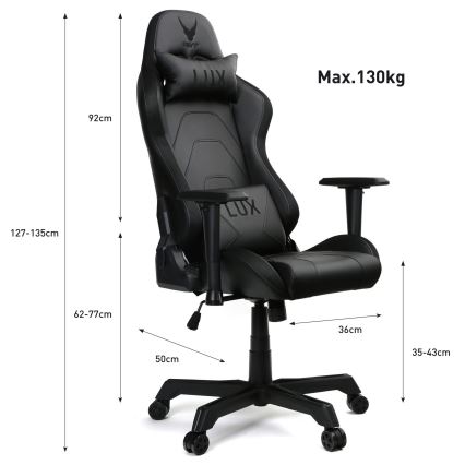 Gaming chair VARR Lux with LED RGB backlight + remote control black