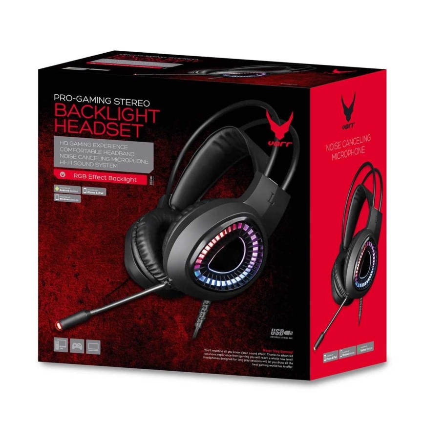 Gaming LED RGB headphones VARR with microphone 7.1