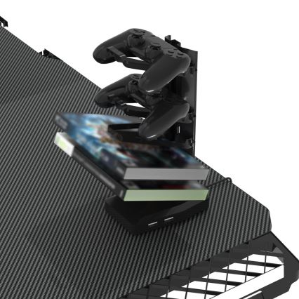 Gaming table FALCON with LED RGB backlight 116x60 cm black