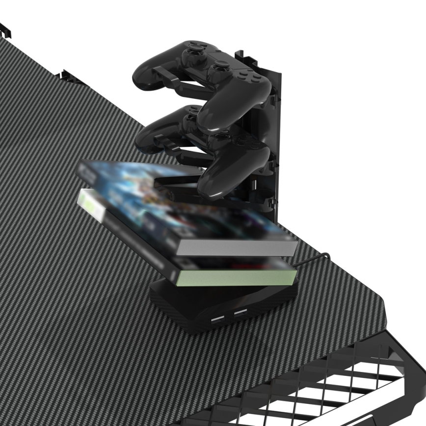 Gaming table FALCON with LED RGB backlight 116x60 cm black