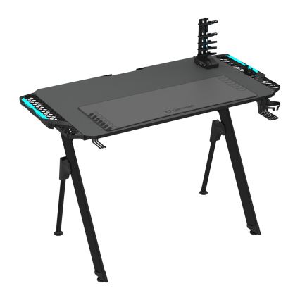 Gaming table FALCON with LED RGB backlight 116x60 cm black